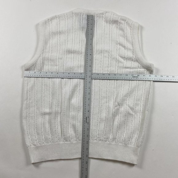 NWT Vintage Arnold Palmer Knit Vest Sweater Men's XL White Preppy Dad Grandpa - Picture 7 of 9